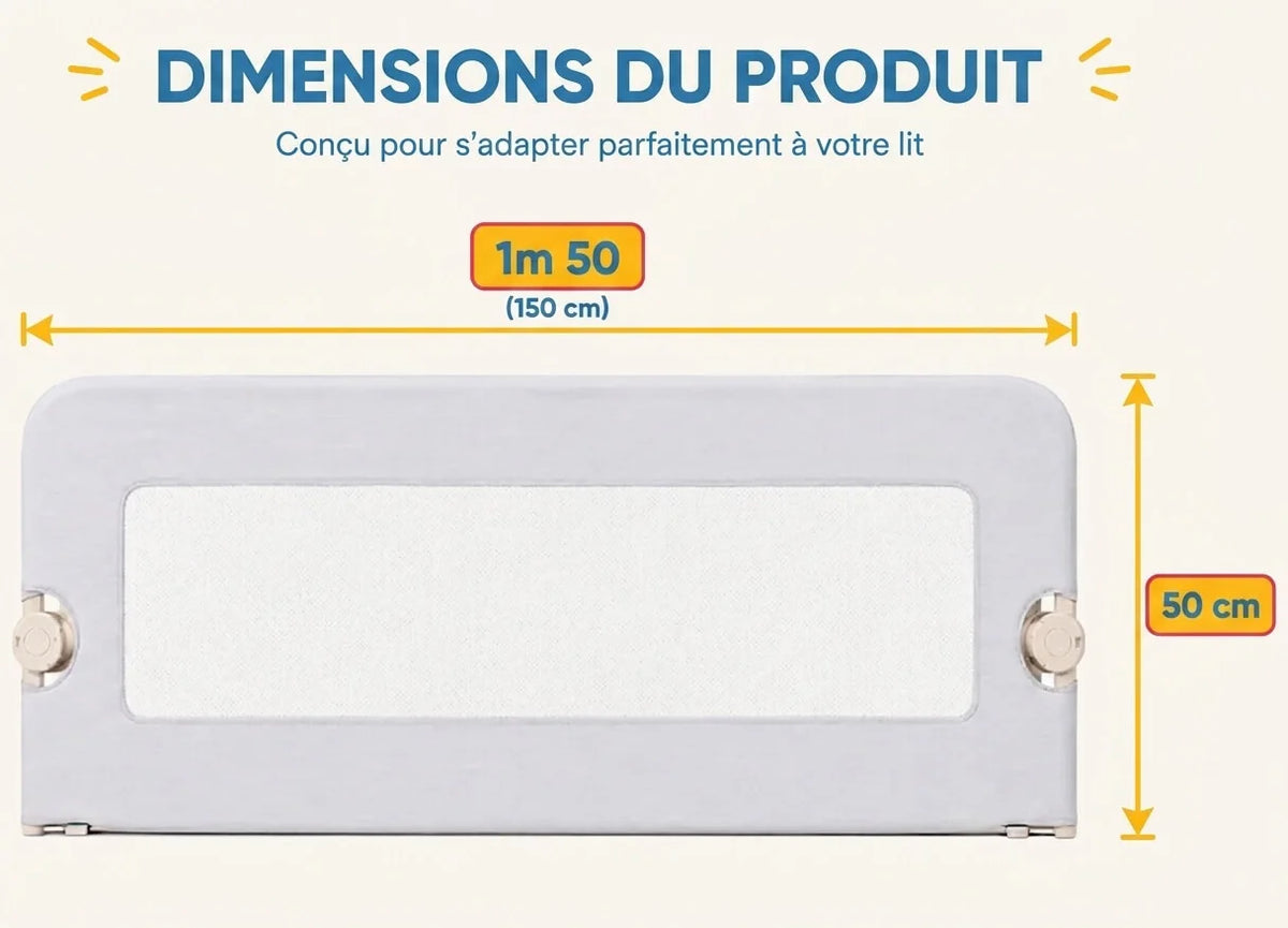 Barrière de Lit pour Enfant – Protection Antichute