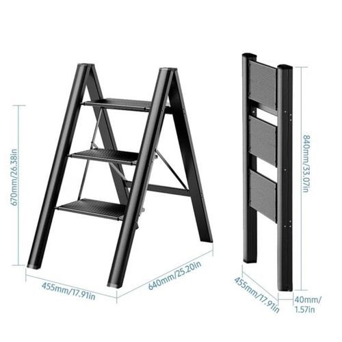 Échelle pliante en aluminium à 3 niveaux, escabeau polyvalent