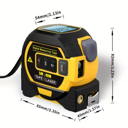 Télémètre Laser 3-en-1 avec Mètre Ruban en Acier