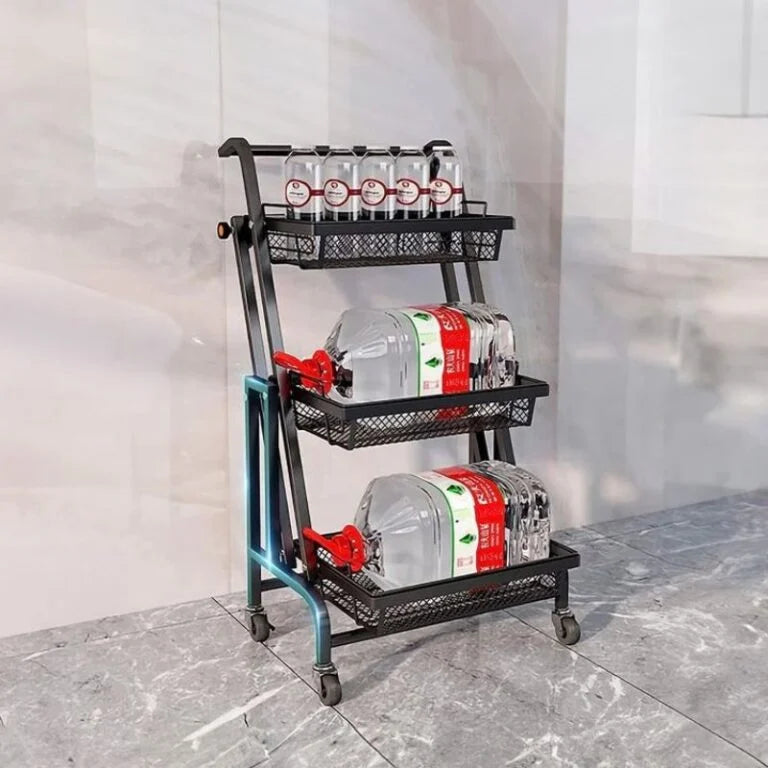 Clinson FlexiCart™ – Chariot 3-en-1 Pliable et Mobile | Rangement Intelligent pour la Maison