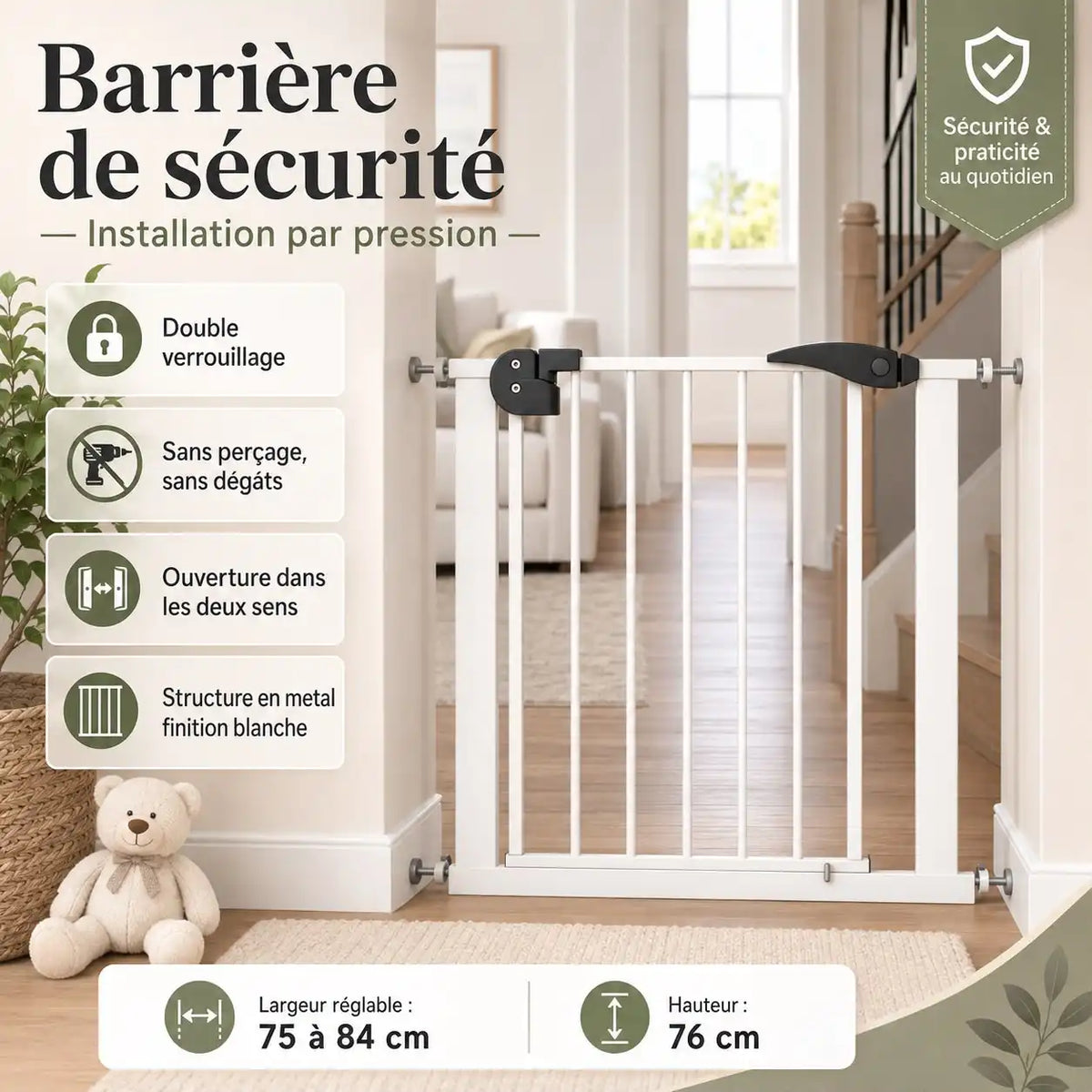 Barrière de protection pour enfants – une sécurité totale pour votre maison !