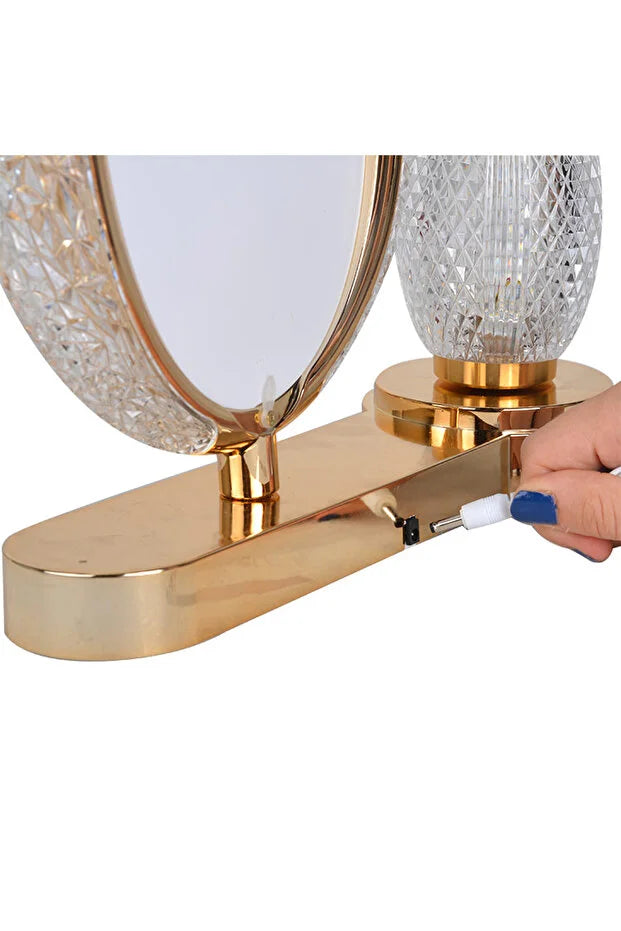 Cadre photo vase en cristal illuminé LED  - 25 x 28 cm