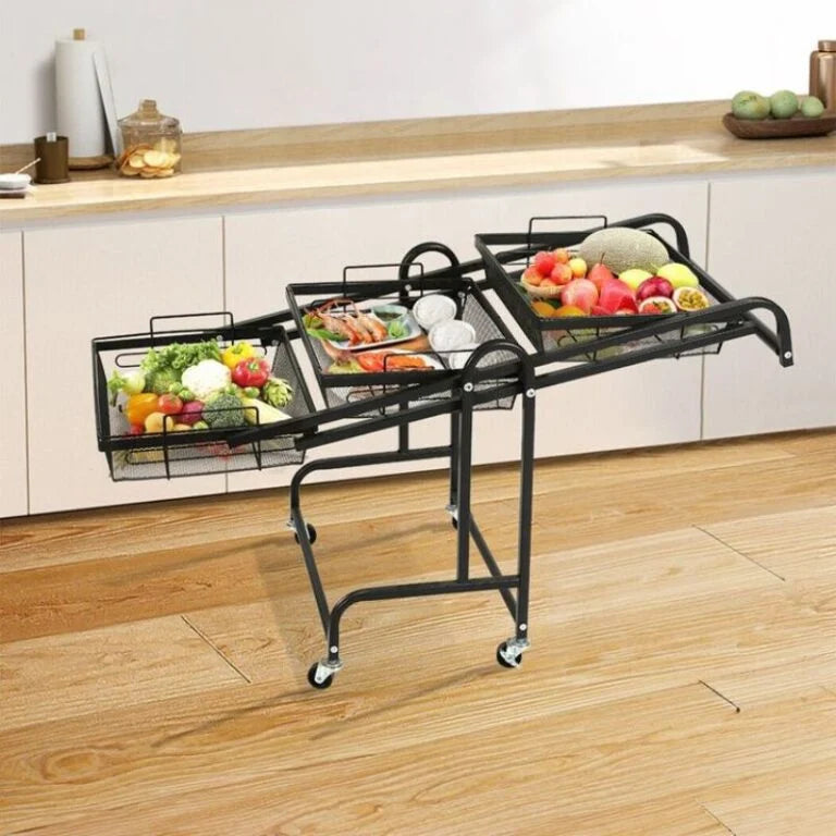 Clinson FlexiCart™ – Chariot 3-en-1 Pliable et Mobile | Rangement Intelligent pour la Maison