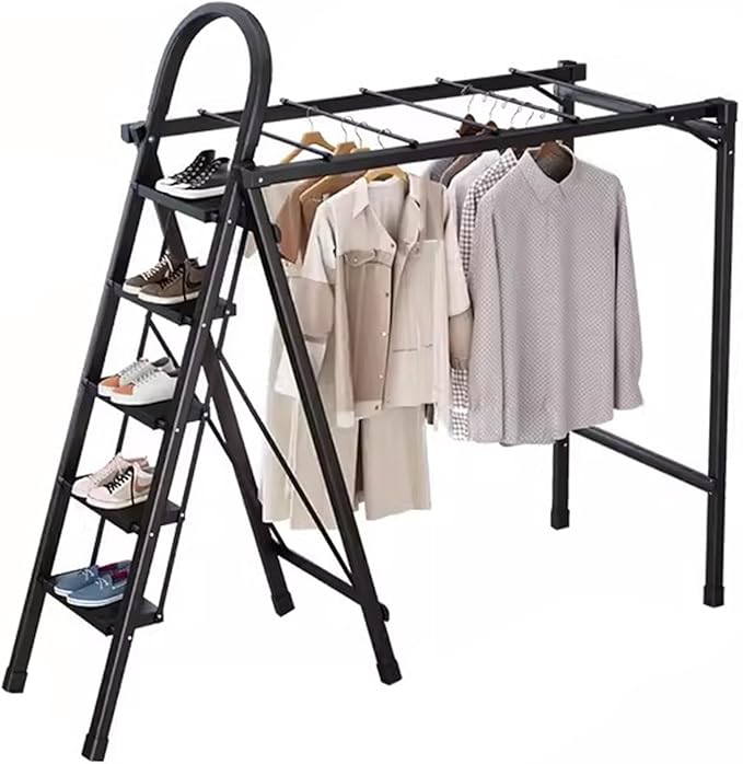 Séchoir à linge 2 en 1 Échelle pliante multifonctionnelle