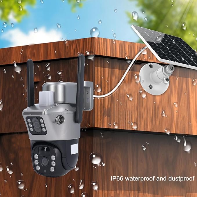 Caméra de sécurité extérieure sans fil WiFi HD avec vision nocturne IP66, panneau solaire 20 W et batterie 20 000 mAh, idéale pour la maison