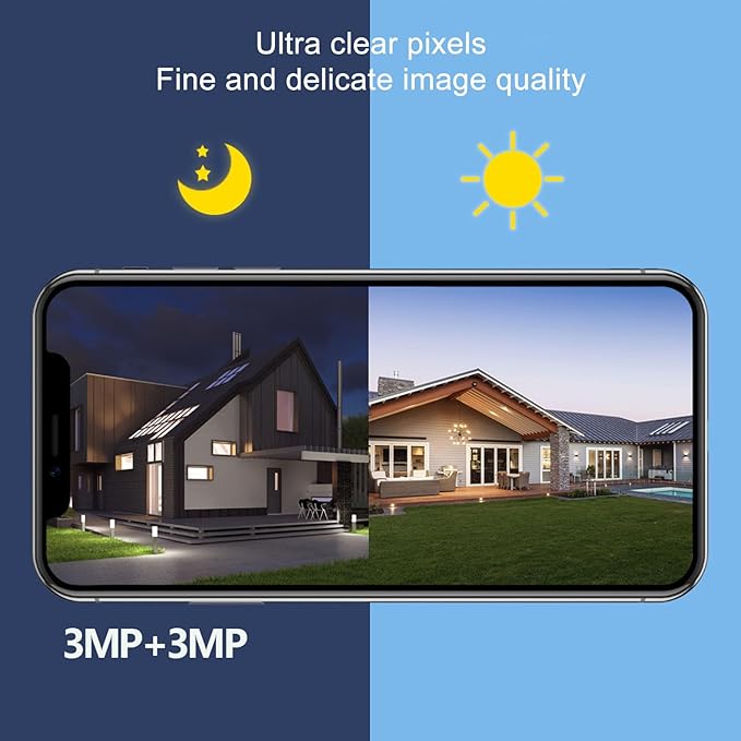 Caméra de sécurité extérieure sans fil WiFi HD avec vision nocturne IP66, panneau solaire 20 W et batterie 20 000 mAh, idéale pour la maison