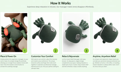 Appareil de massage Shiatsu 3D pour la nuque et les épaules avec chaleur apaisante - Massage en profondeur pour soulager les douleurs du dos et de la nuque