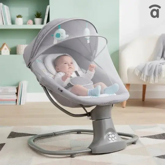 Balançoire Automatique pour Bébé – 5 modes de balancement, 3 positions d'inclinaison et musique Bluetooth pour plus de confort au quotidien