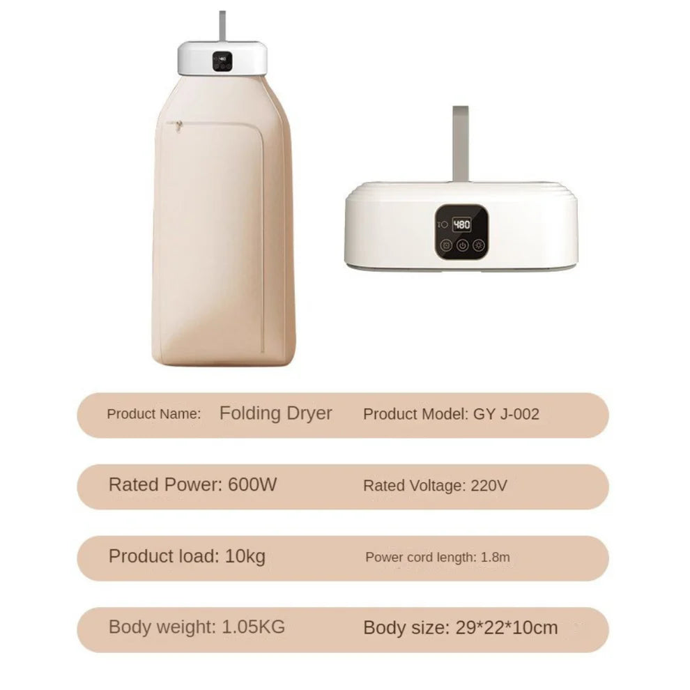 Sèche-linge électrique portable - Séchage à air chaud des vêtements