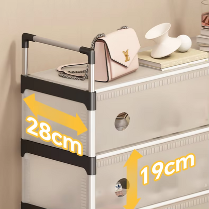 Étagère à chaussures multicouche en aluminium anti-poussière pour salon