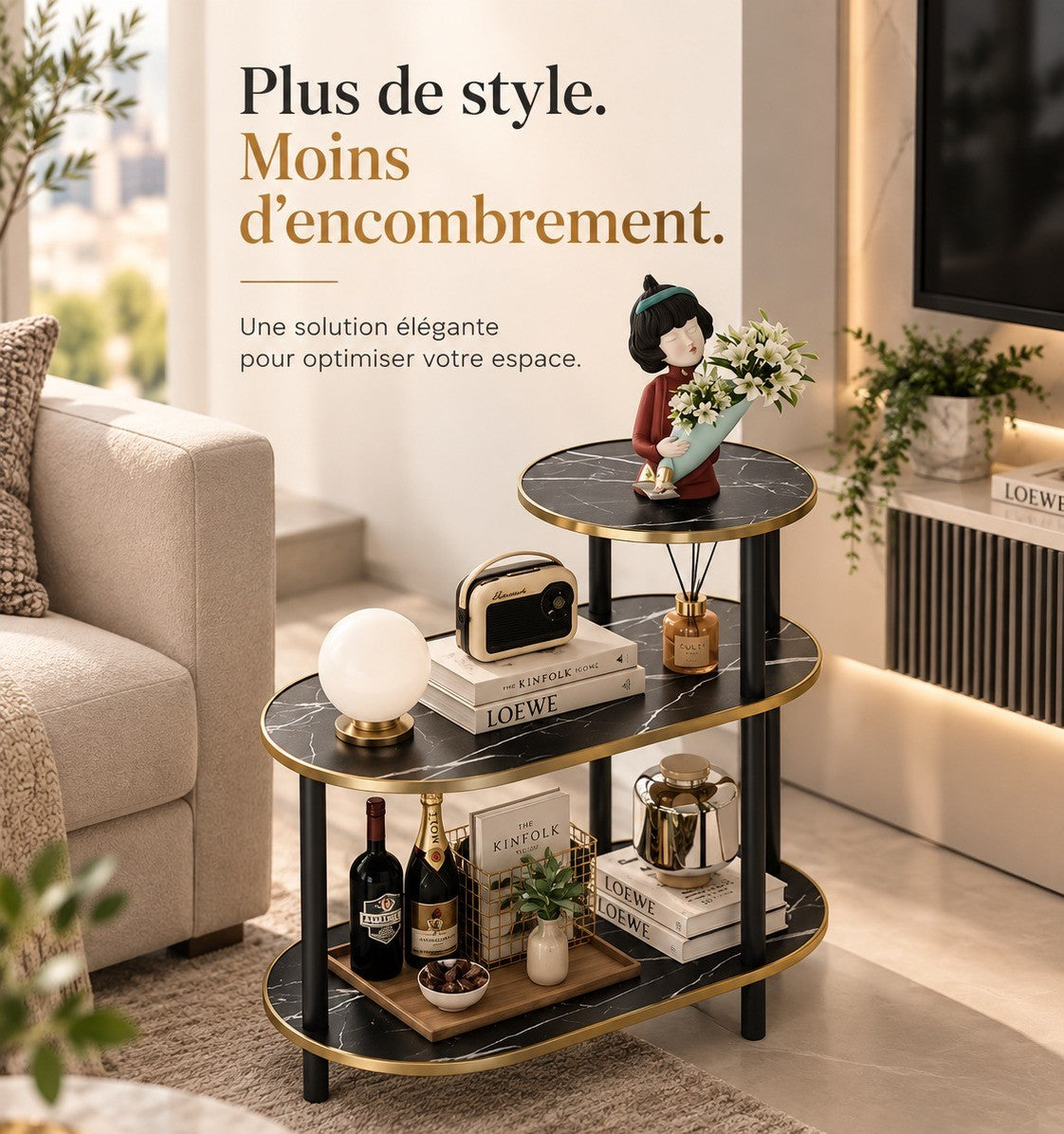Console Décorative 3 Niveaux