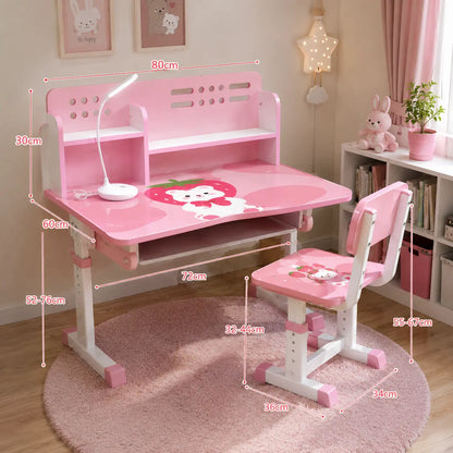 Ensemble Bureau & Chaise avec lampe, ergonomique et comfortable pour Enfants