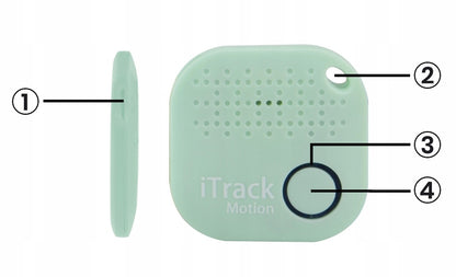 iTrack Localisateur de clés à mouvement Bluetooth GPS Alarme de mouvement Menthe