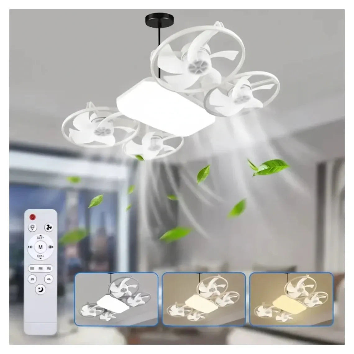 Le Ventilateur Plafonnier 4 Têtes Qui Rafraîchit Et Éclaire Votre Maison En Un Seul Appareil