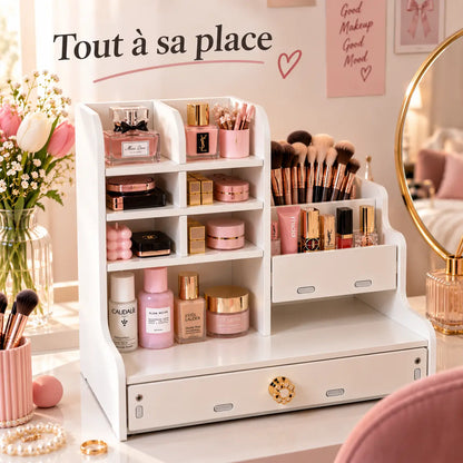 Organisateur maquillage avec tiroir premium pour femmes