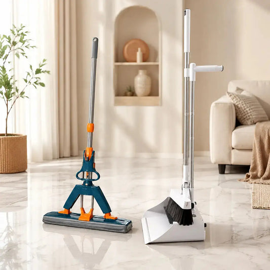 Pack CleanPro™ 3-en-1 – Balai, Pelle & Serpillière 180°