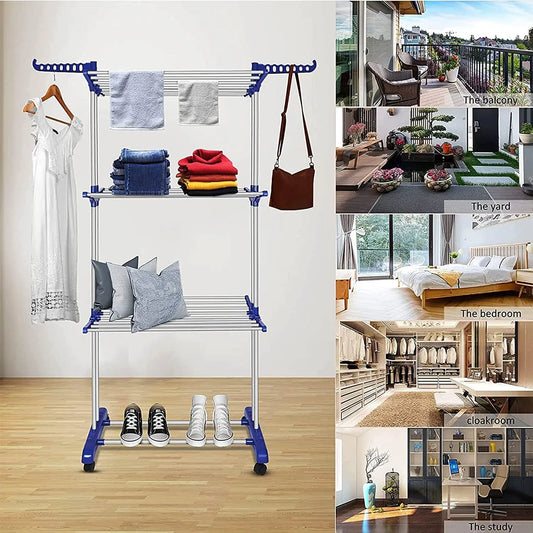 Porte-serviettes à 3 niveaux pour sécher les vêtements