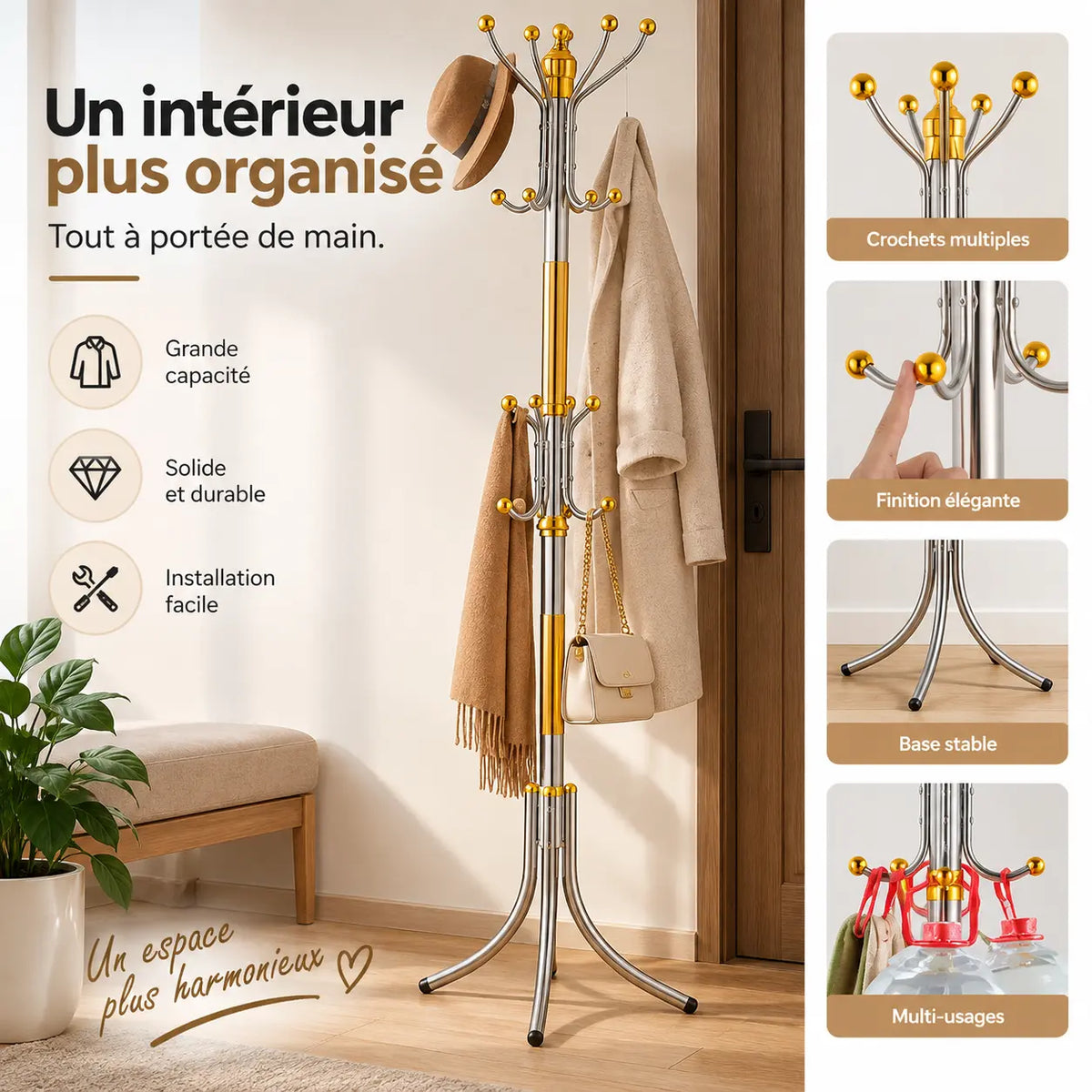 Porte-Manteau Multifonction Élégance
