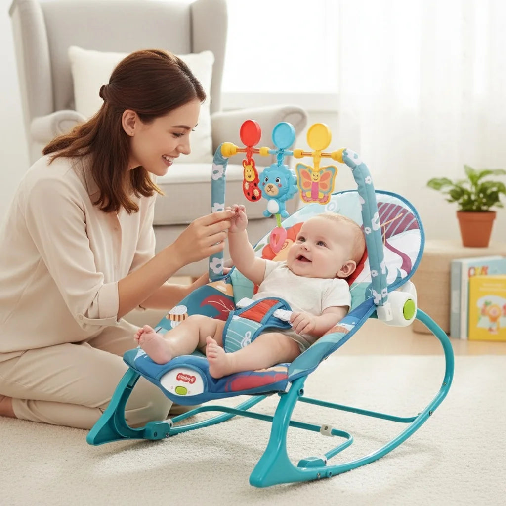 Transat a bascule Relax Évolutif  3 en 1 pour Bébé – Confort, Jeu & Repos